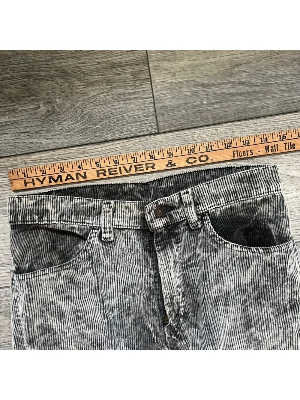 Vintage Levi's Men's 30x32 Acid Wash Corduroy Pants Gray Black Faded Wash USA